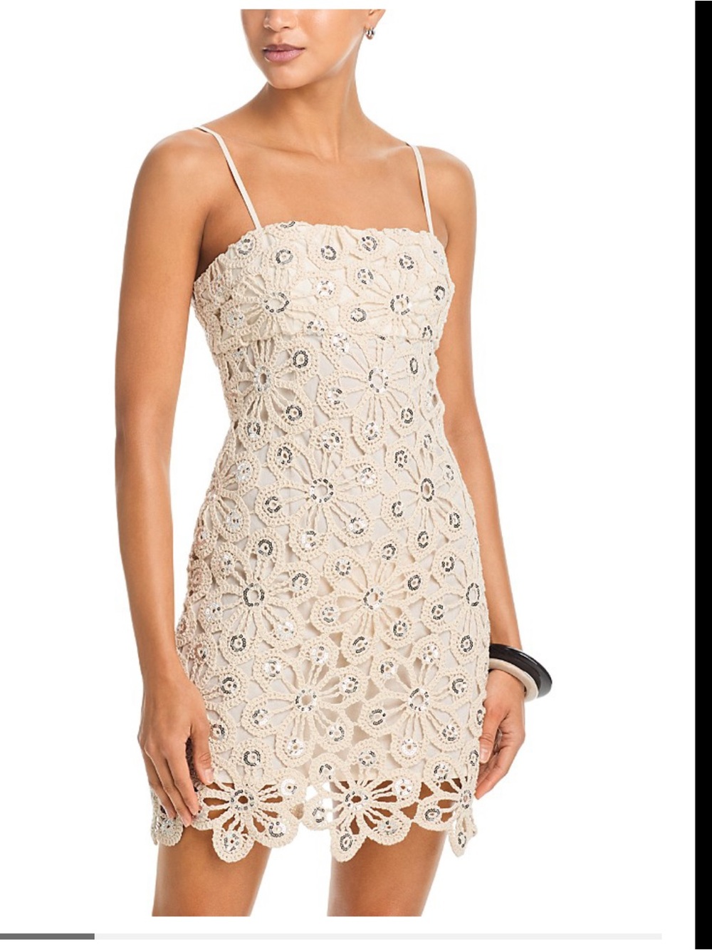 Aqua crochet mini dress